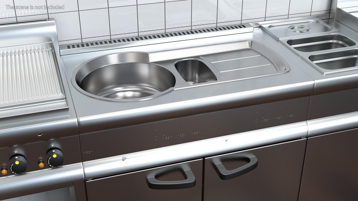 3D model Double Bowl Stainless Steel Kitchen Sink