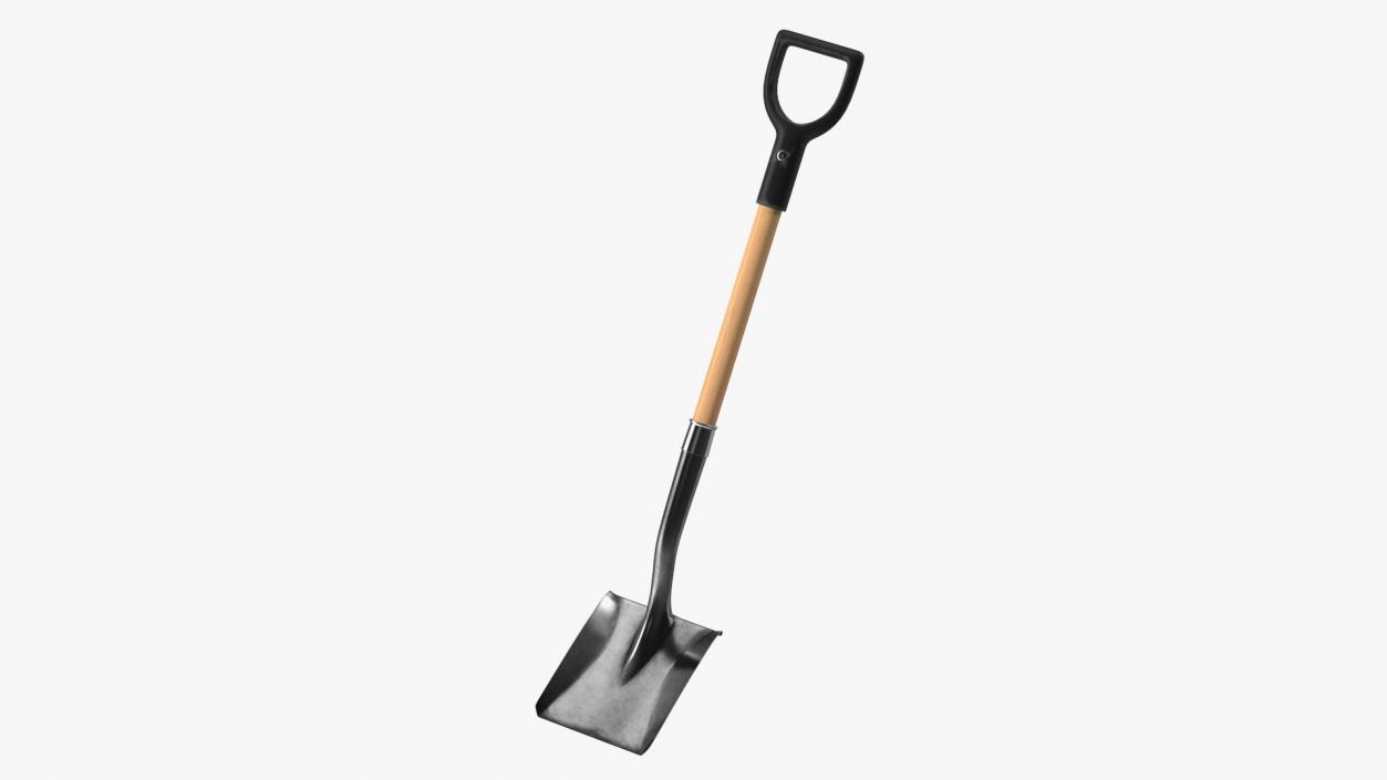 3D model D-Handle Square Point Wooden Shovel