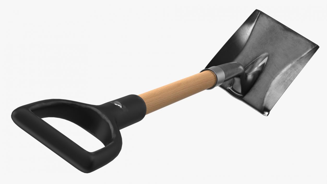 3D model D-Handle Square Point Wooden Shovel