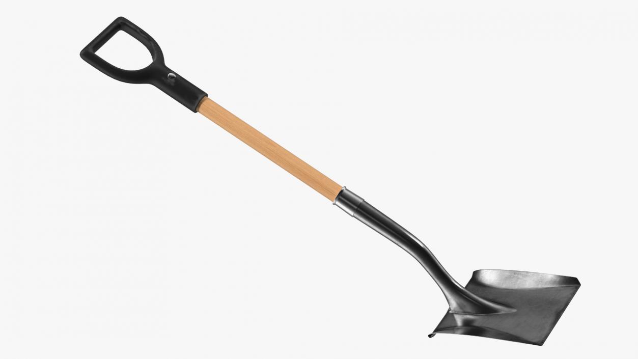 3D model D-Handle Square Point Wooden Shovel