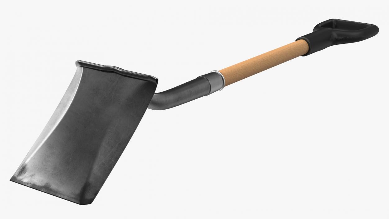 3D model D-Handle Square Point Wooden Shovel