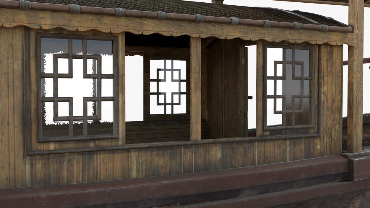 3D model Old Traditional Chinese Wooden Passenger Boat