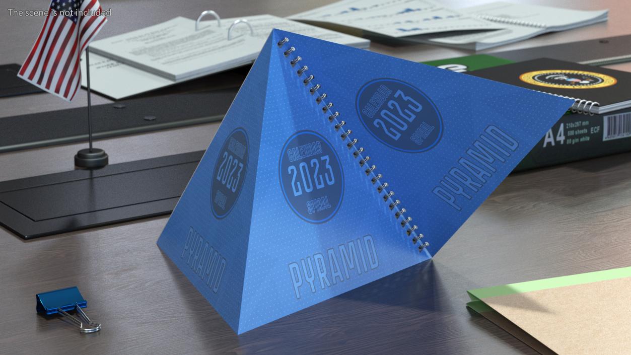 3D Pyramid Desk Calendar Mockup model