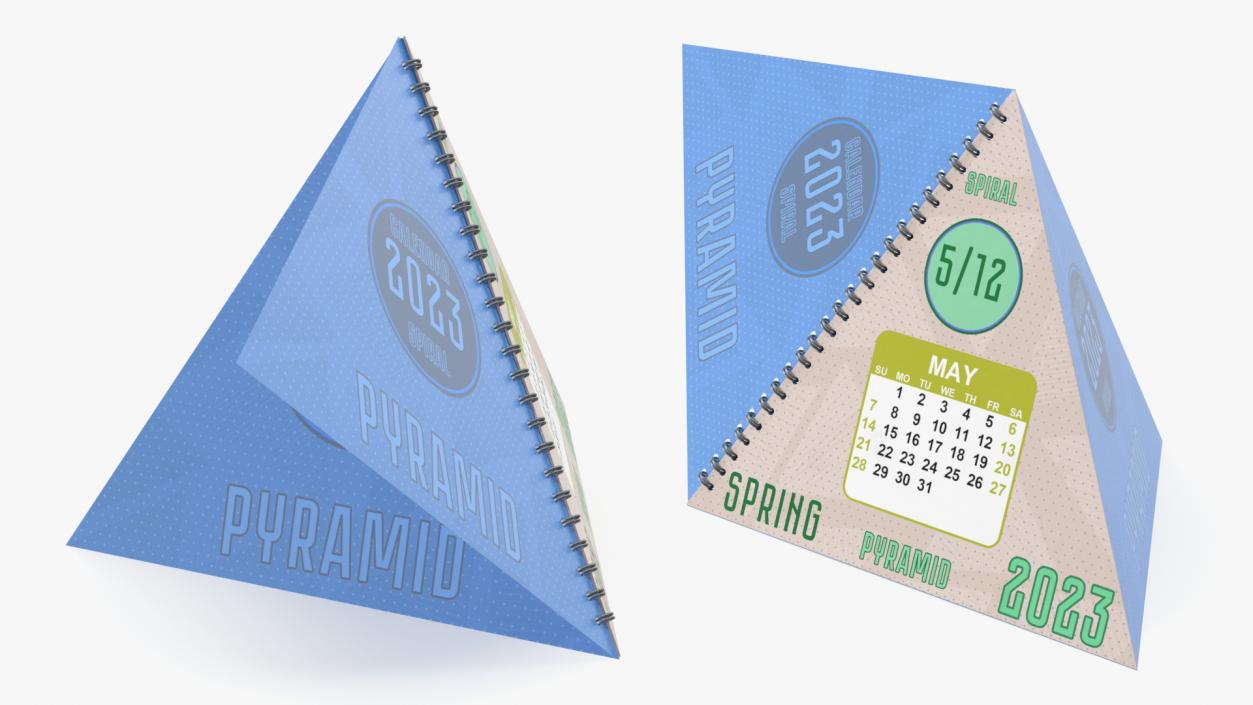 3D Pyramid Desk Calendar Mockup model