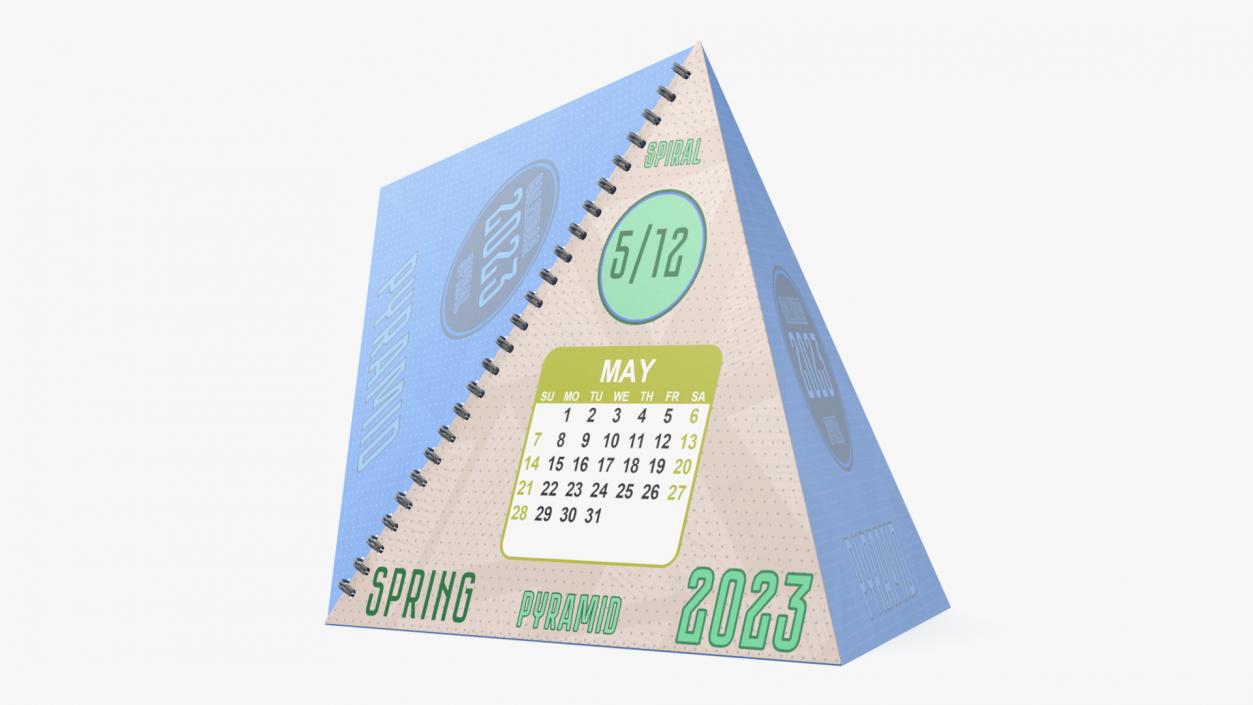 3D Pyramid Desk Calendar Mockup model