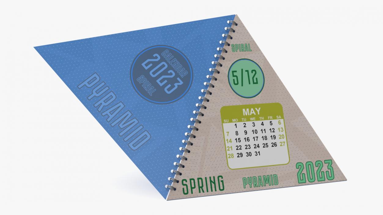 3D Pyramid Desk Calendar Mockup model