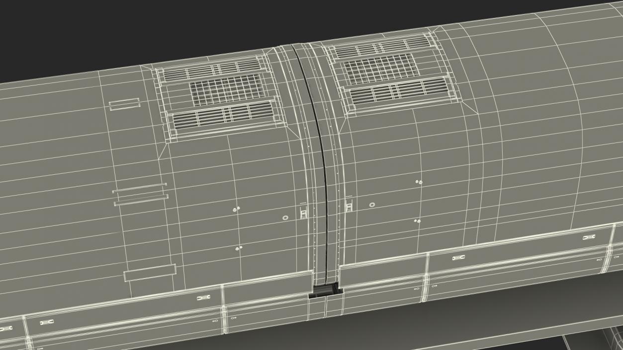 3D model High Speed Maglev Train Red on Rail