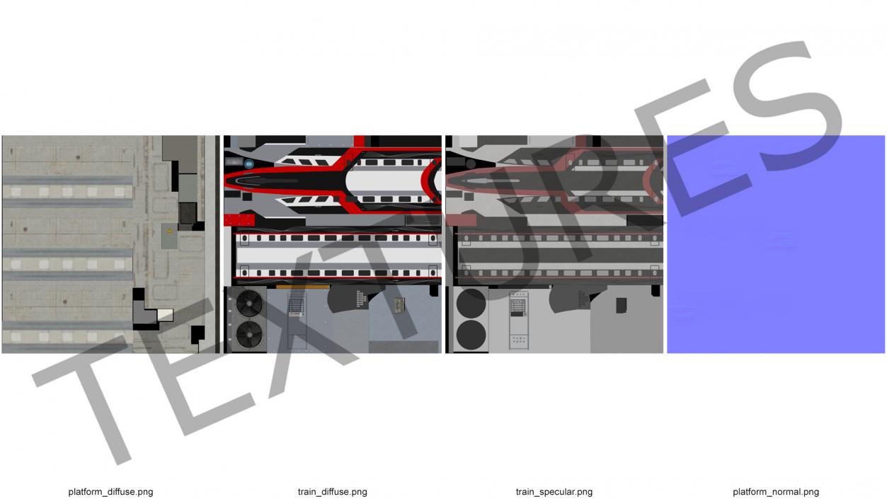 3D model High Speed Maglev Train Red on Rail