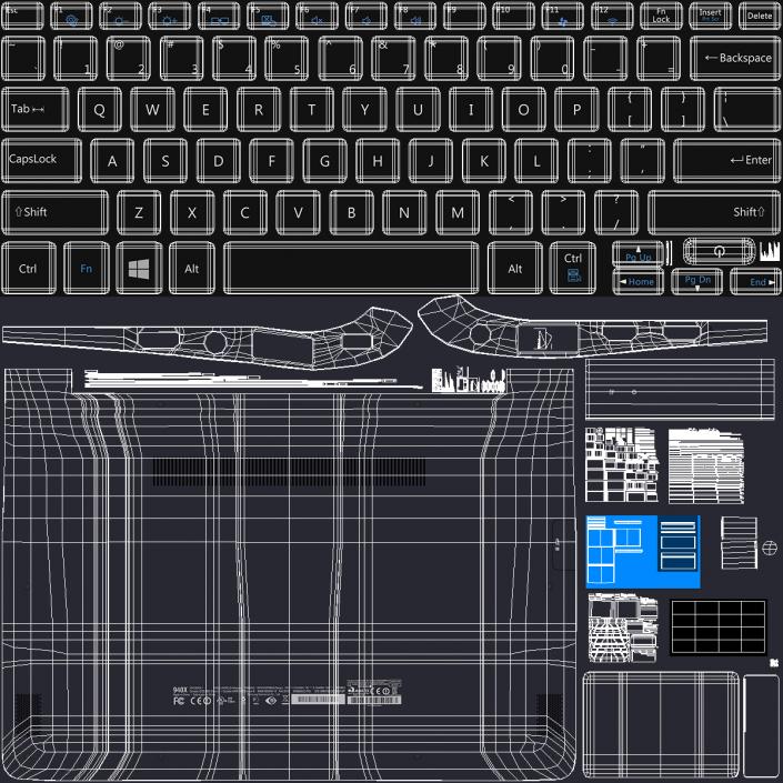 3D Samsung Laptop Computer ATIV Book model