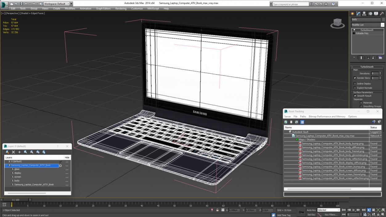 3D Samsung Laptop Computer ATIV Book model