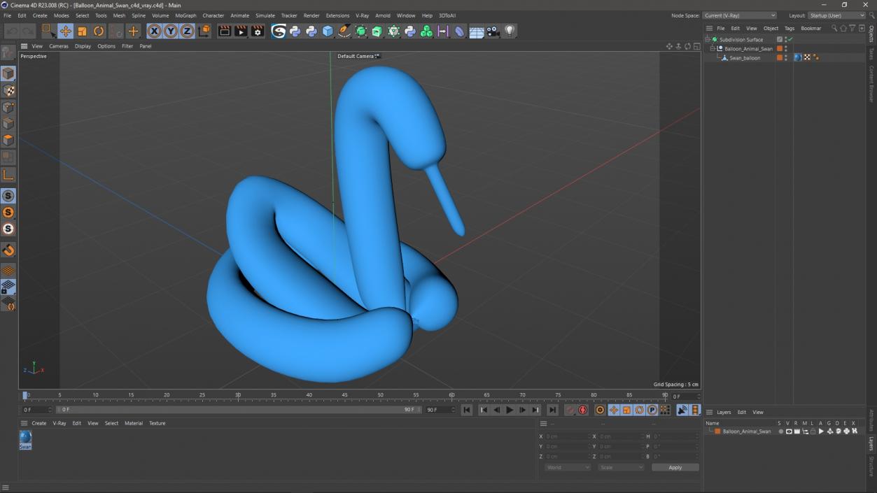 Balloon Animal Swan 3D model