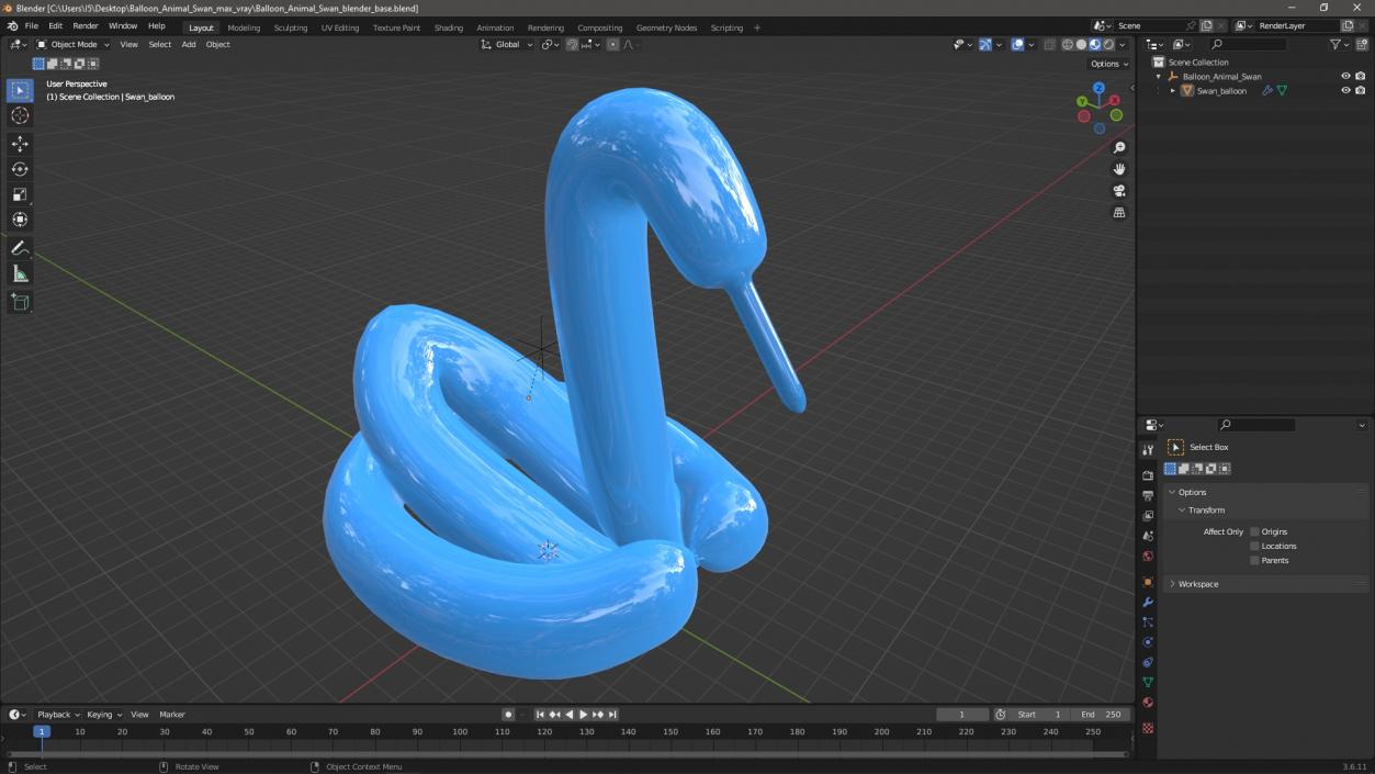 Balloon Animal Swan 3D model