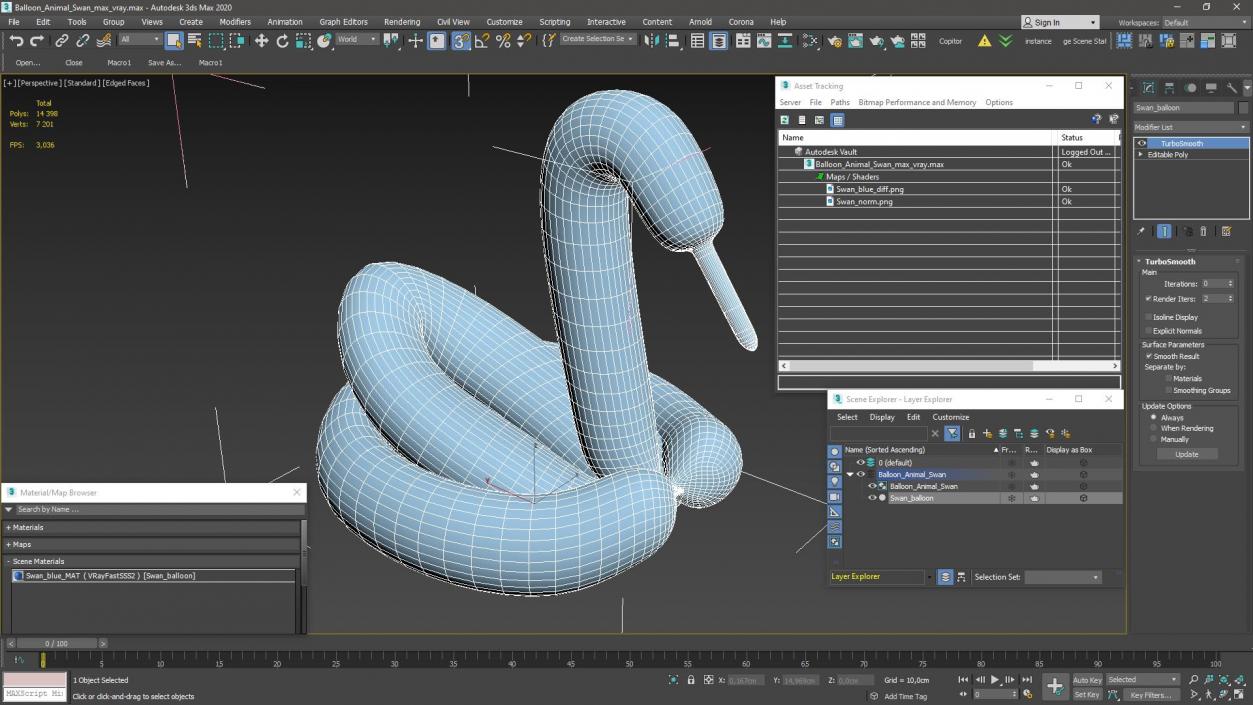 Balloon Animal Swan 3D model