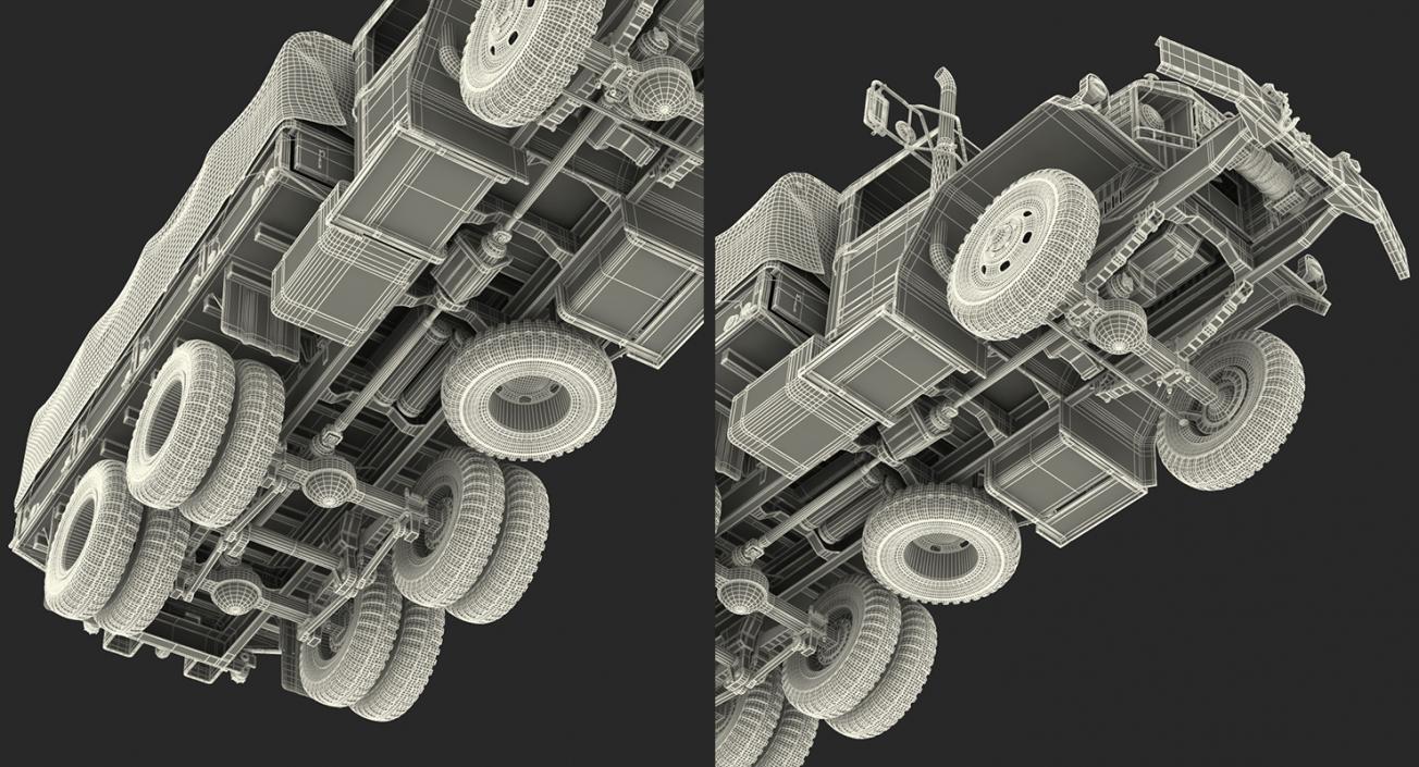 US Army WWII Rigged Trucks Collection 3D