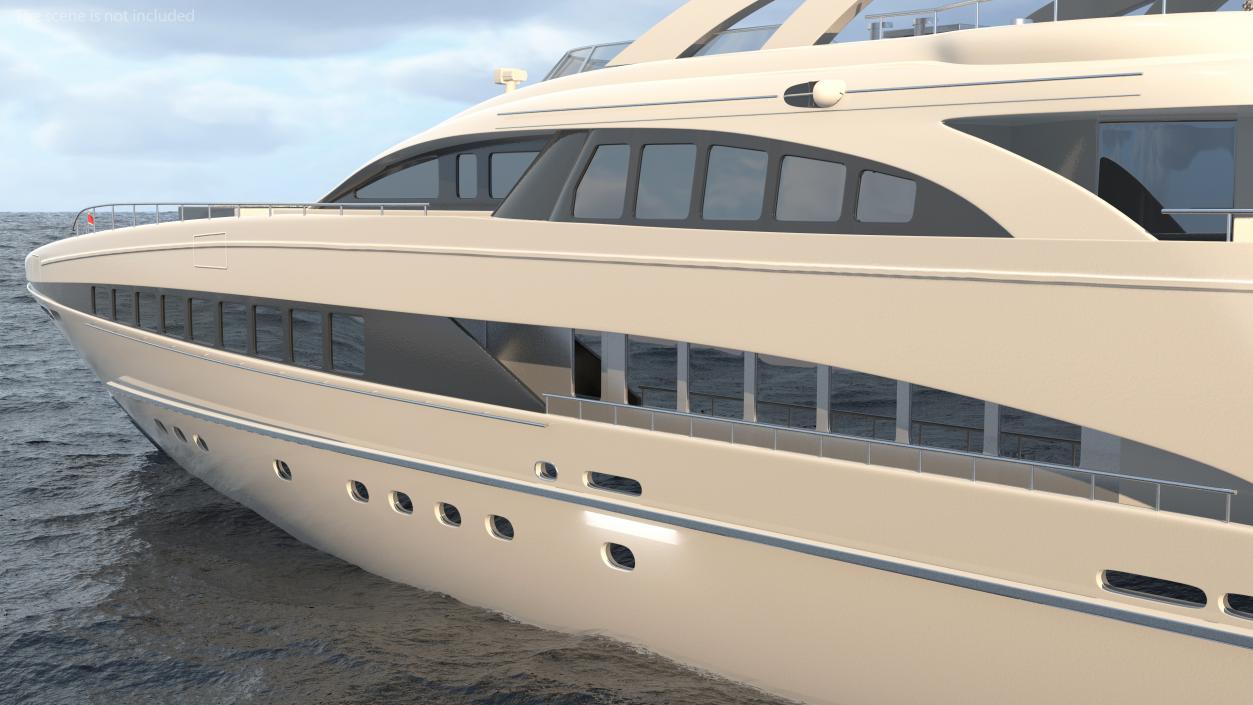 3D Luxury Motor Mega Yacht model