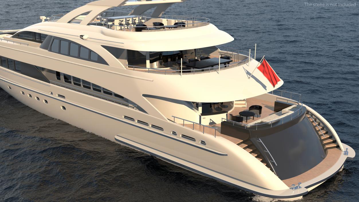 3D Luxury Motor Mega Yacht model