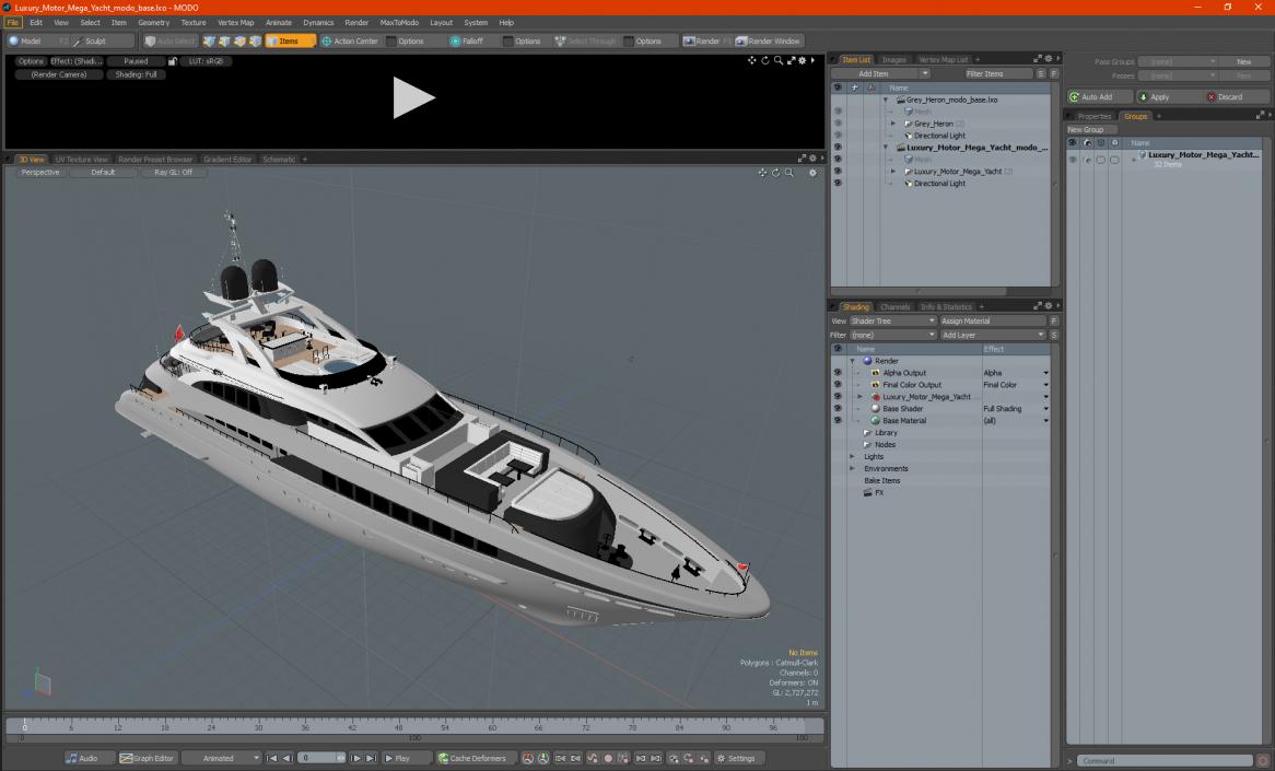 3D Luxury Motor Mega Yacht model