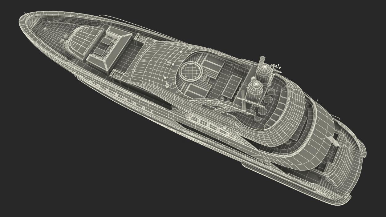 3D Luxury Motor Mega Yacht model