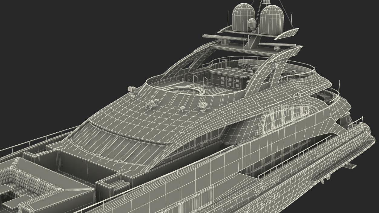 3D Luxury Motor Mega Yacht model