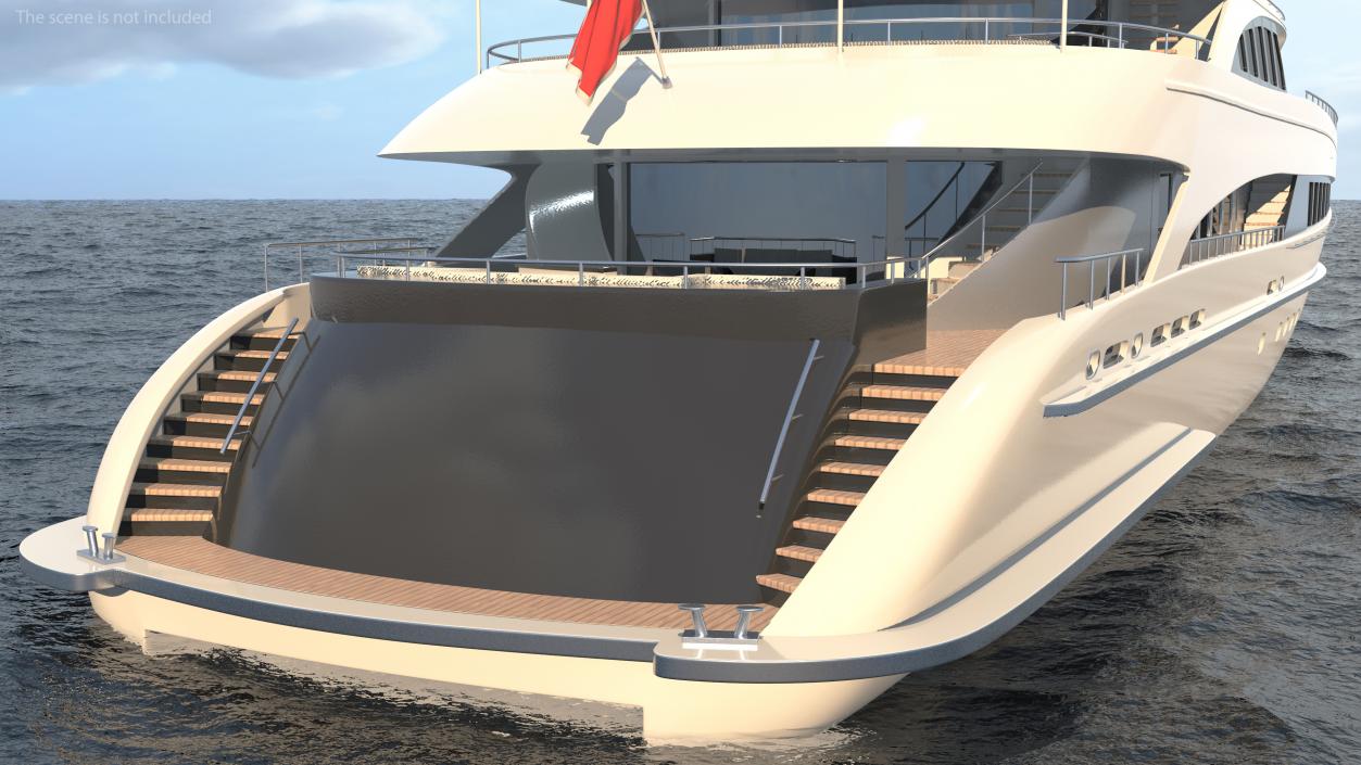 3D Luxury Motor Mega Yacht model