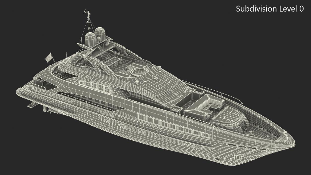 3D Luxury Motor Mega Yacht model