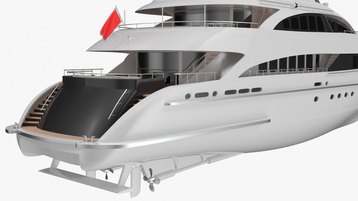 3D Luxury Motor Mega Yacht model