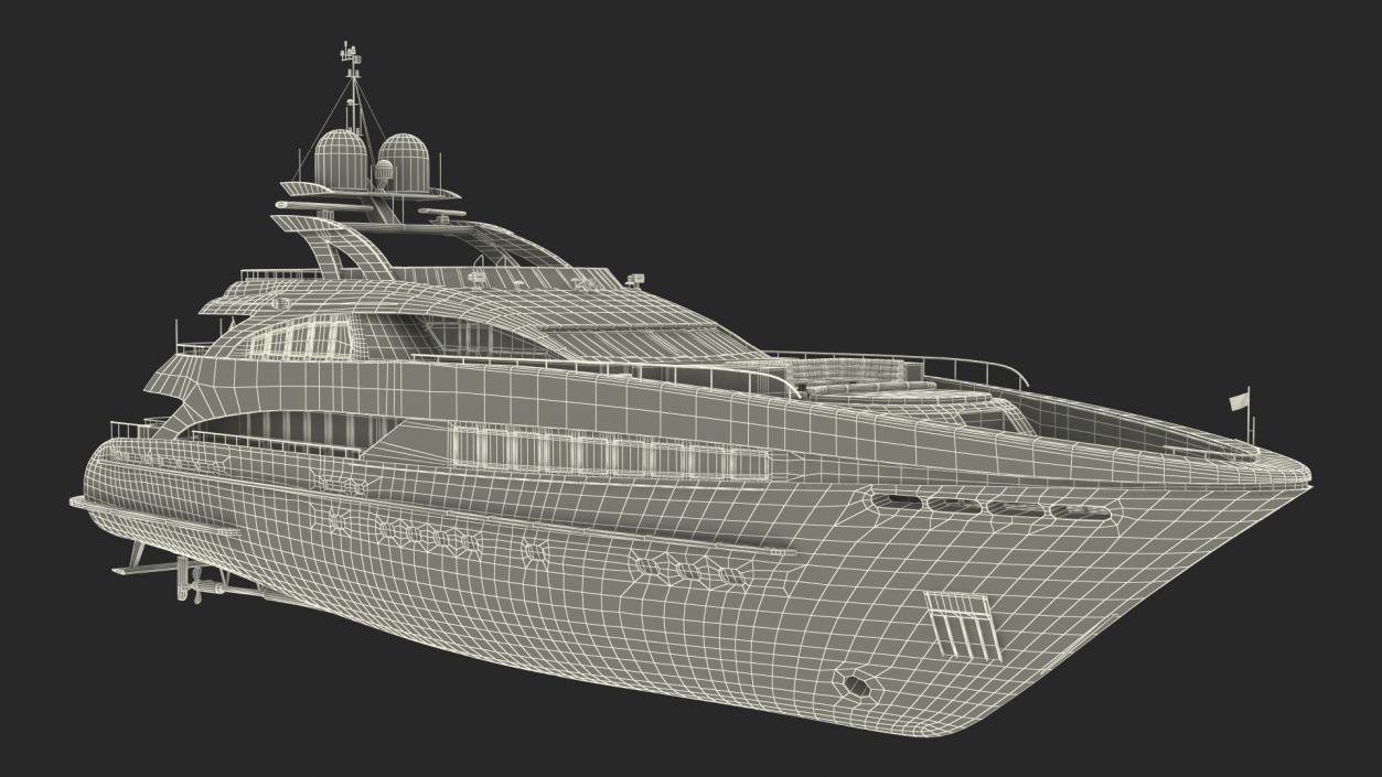 3D Luxury Motor Mega Yacht model