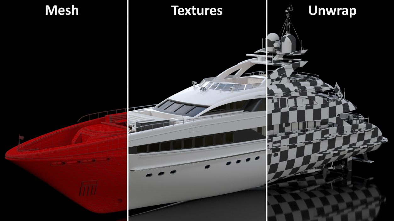 3D Luxury Motor Mega Yacht model