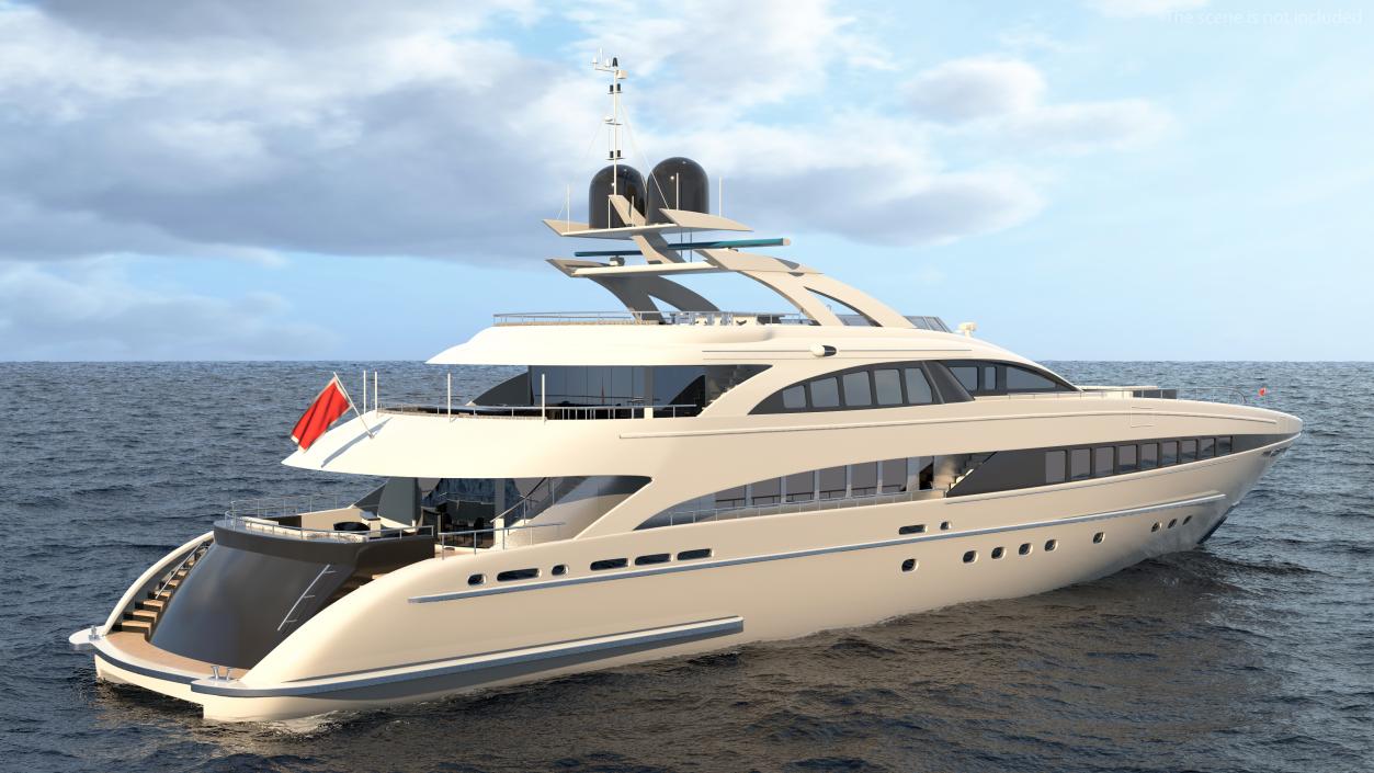 3D Luxury Motor Mega Yacht model