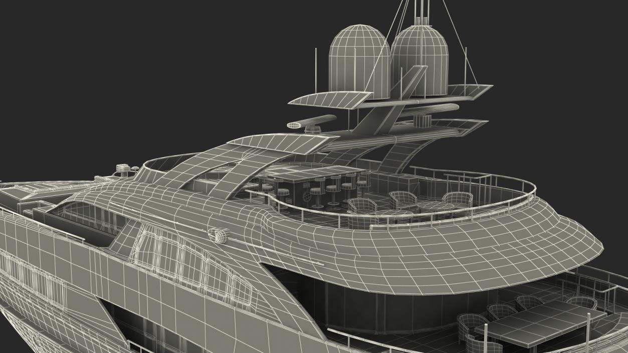 3D Luxury Motor Mega Yacht model