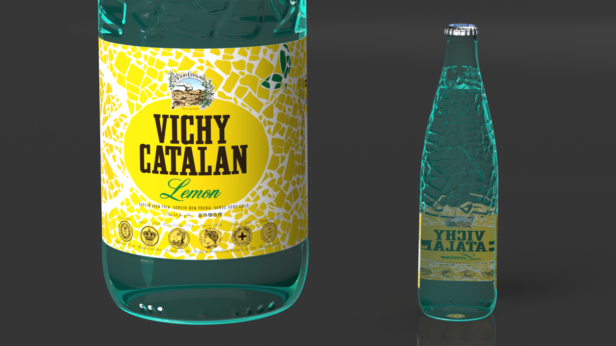 3D Mineral Water Vichy Catalan Lemon model