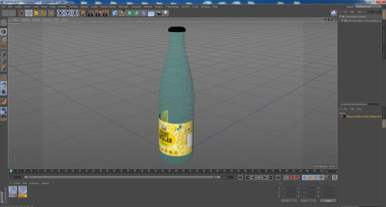 3D Mineral Water Vichy Catalan Lemon model