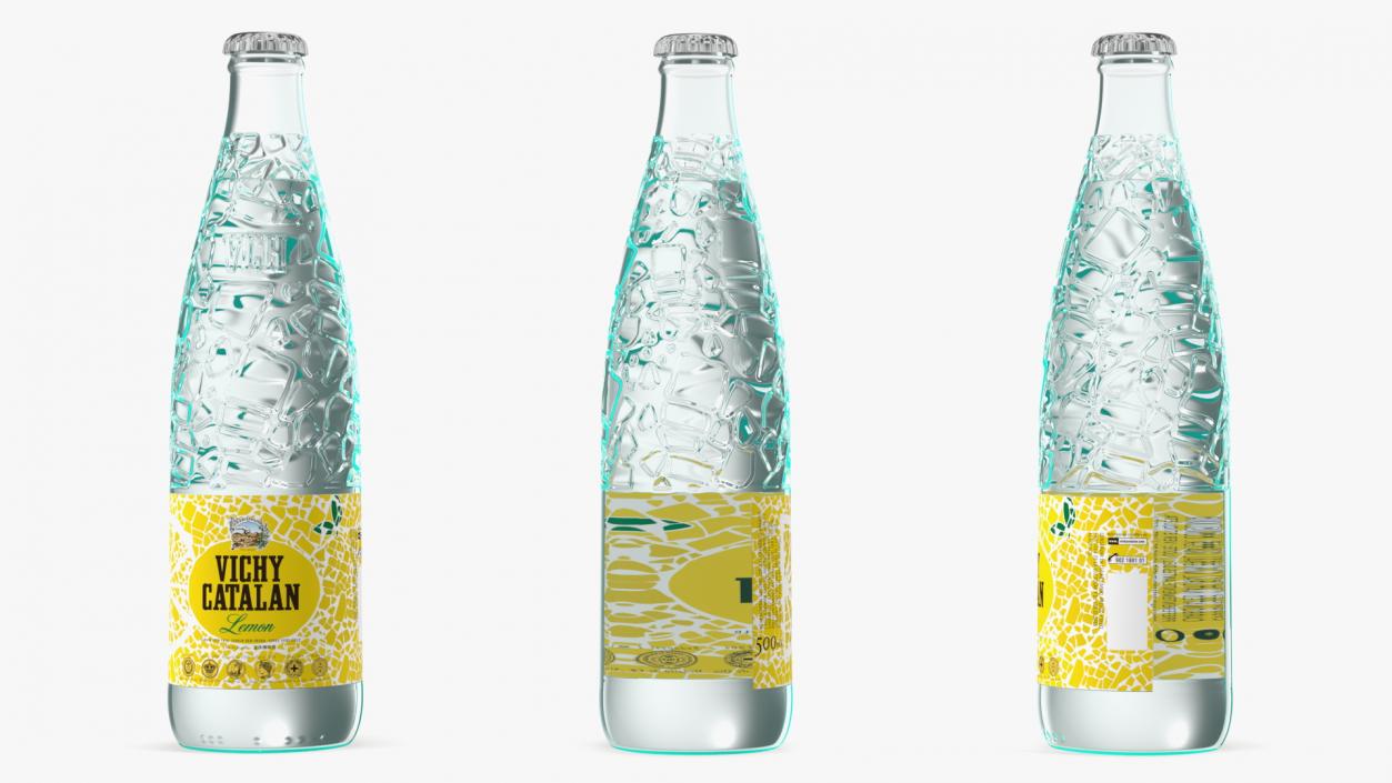 3D Mineral Water Vichy Catalan Lemon model