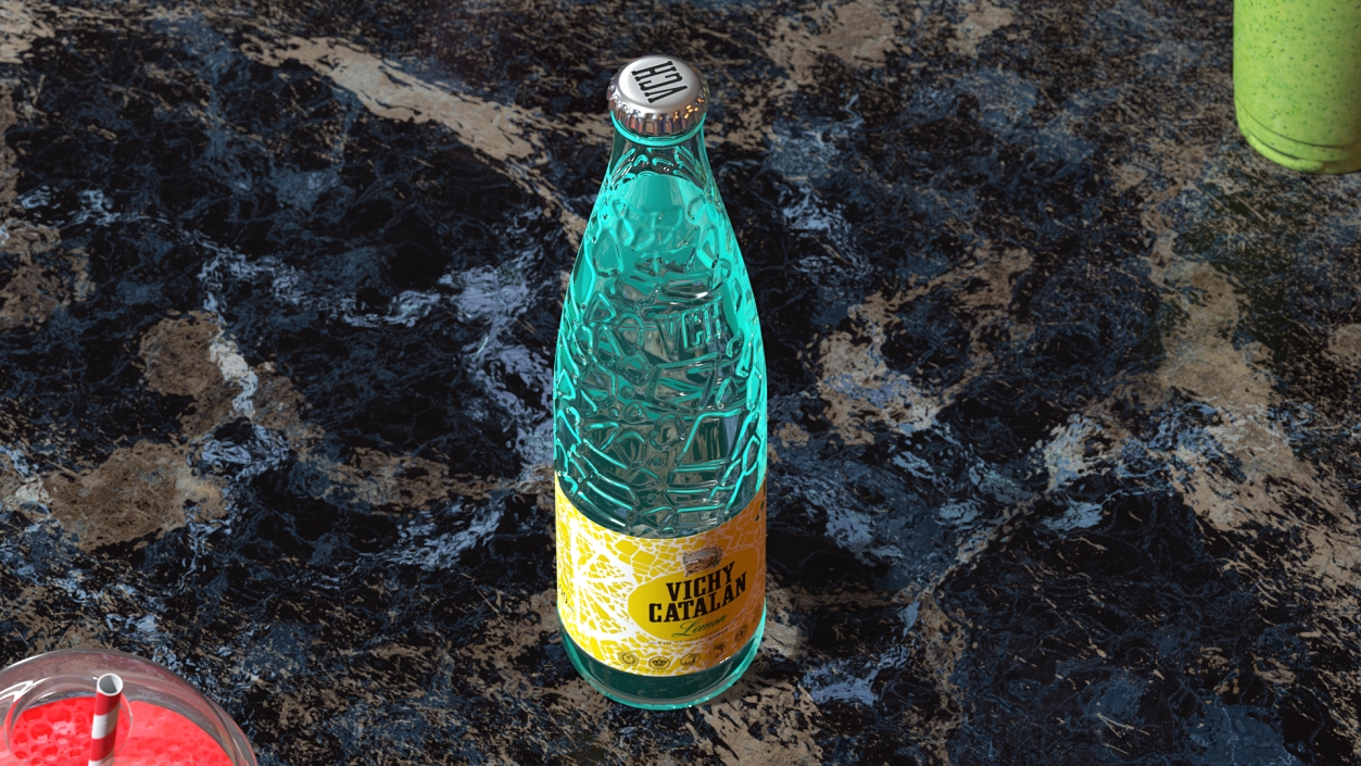 3D Mineral Water Vichy Catalan Lemon model