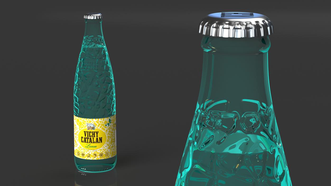 3D Mineral Water Vichy Catalan Lemon model