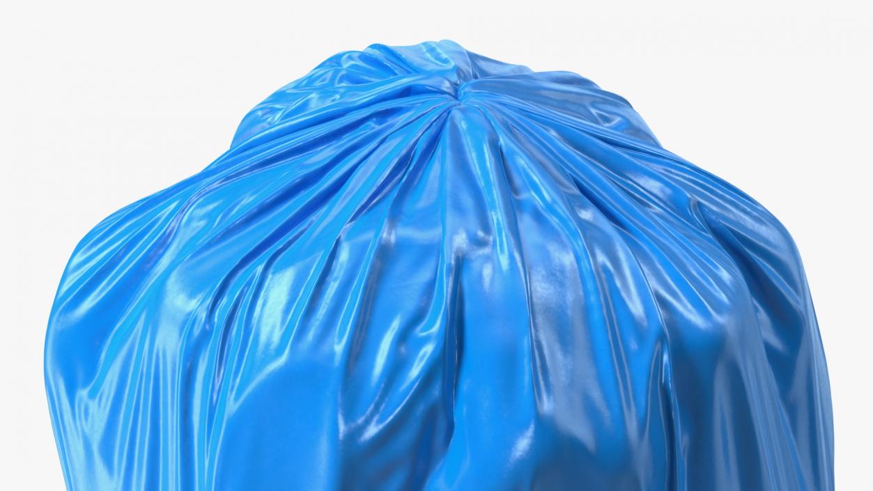 3D Blue Trash Bag Closed