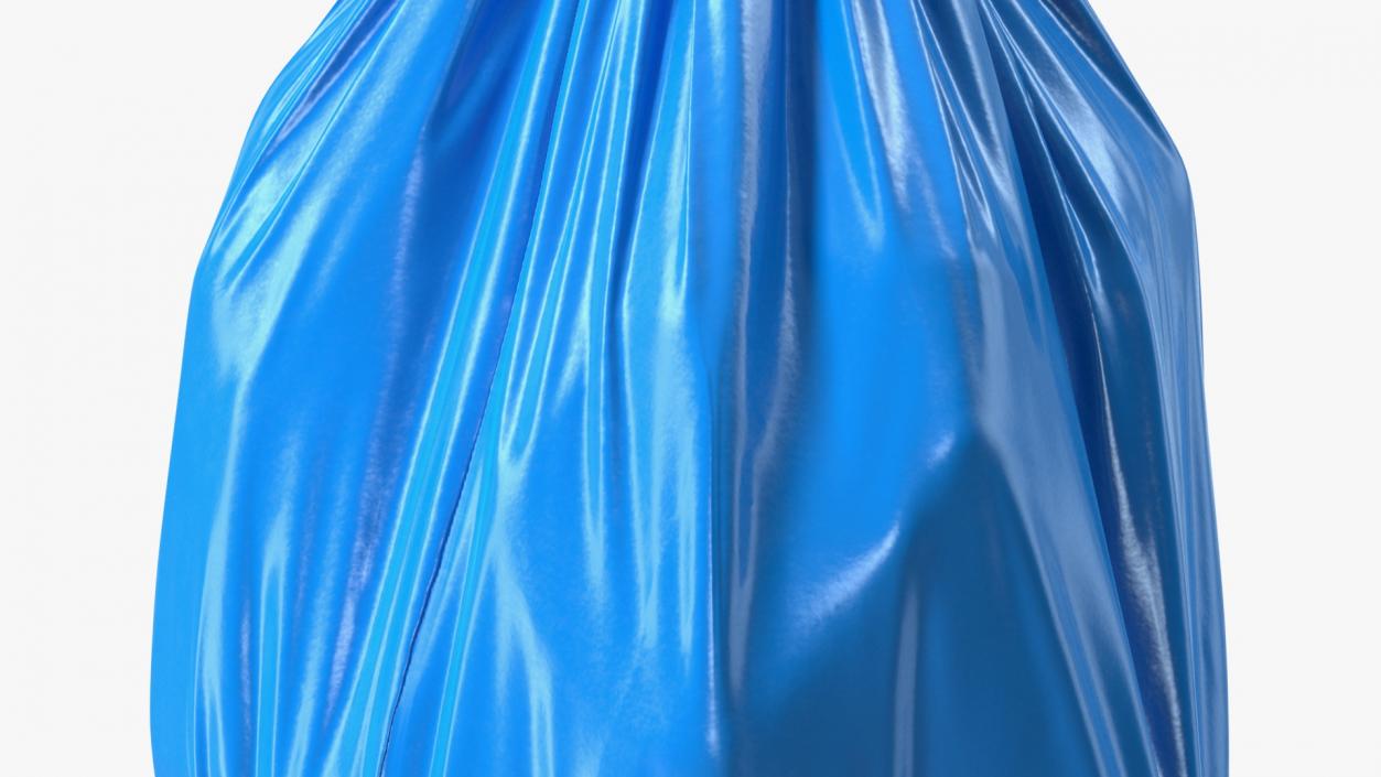 3D Blue Trash Bag Closed