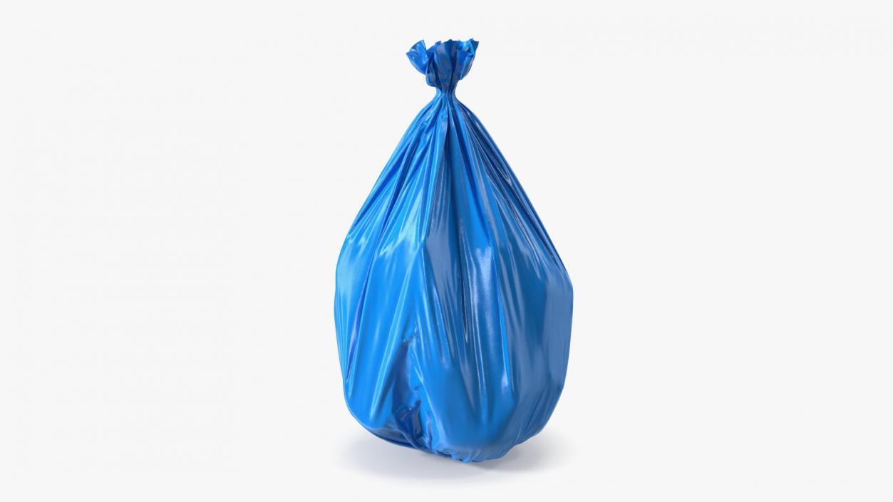 3D Blue Trash Bag Closed