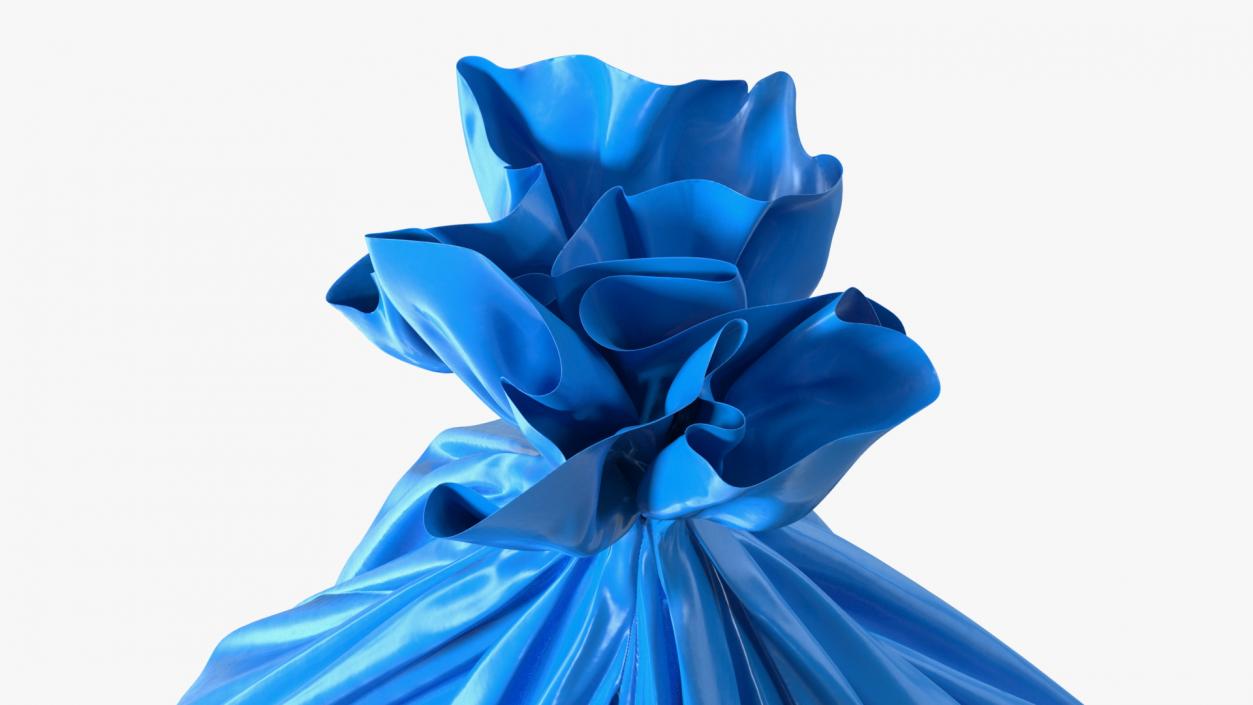 3D Blue Trash Bag Closed