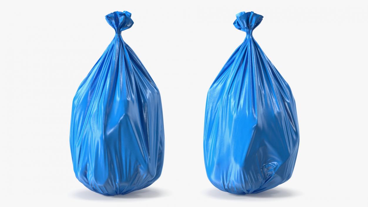 3D Blue Trash Bag Closed