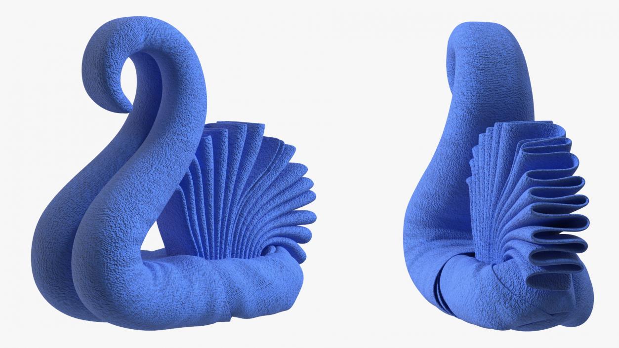 3D Designer Towel Swan Blue 2