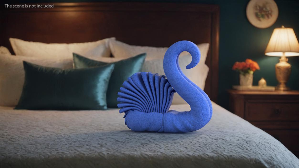 3D Designer Towel Swan Blue 2