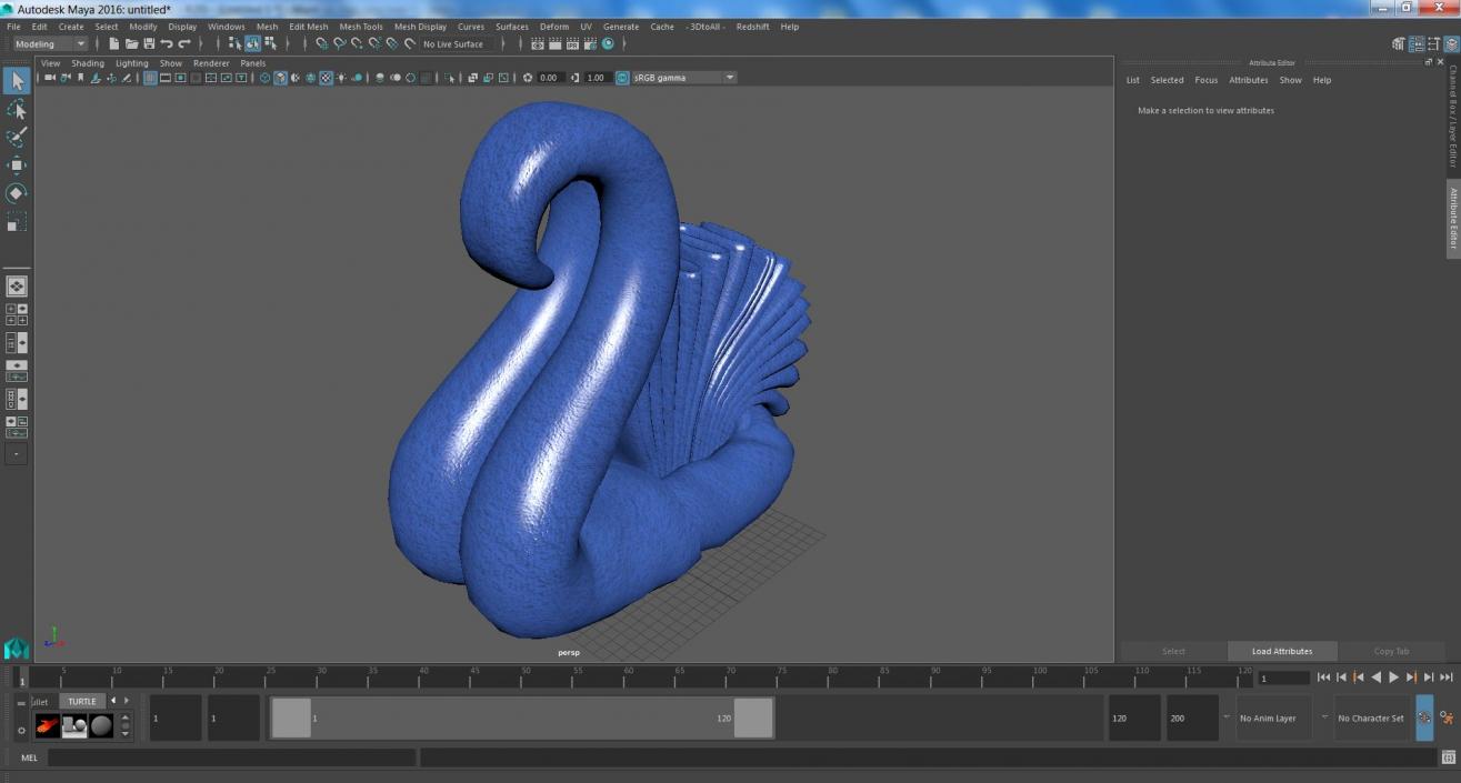 3D Designer Towel Swan Blue 2