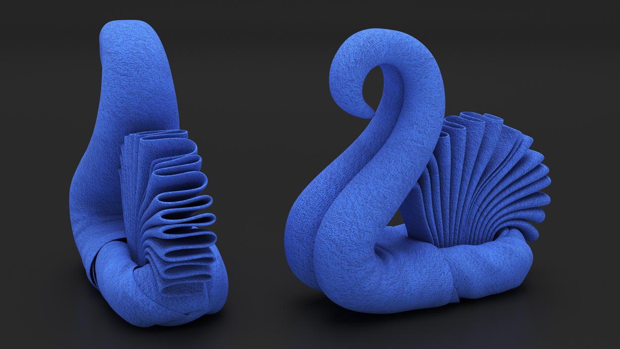 3D Designer Towel Swan Blue 2