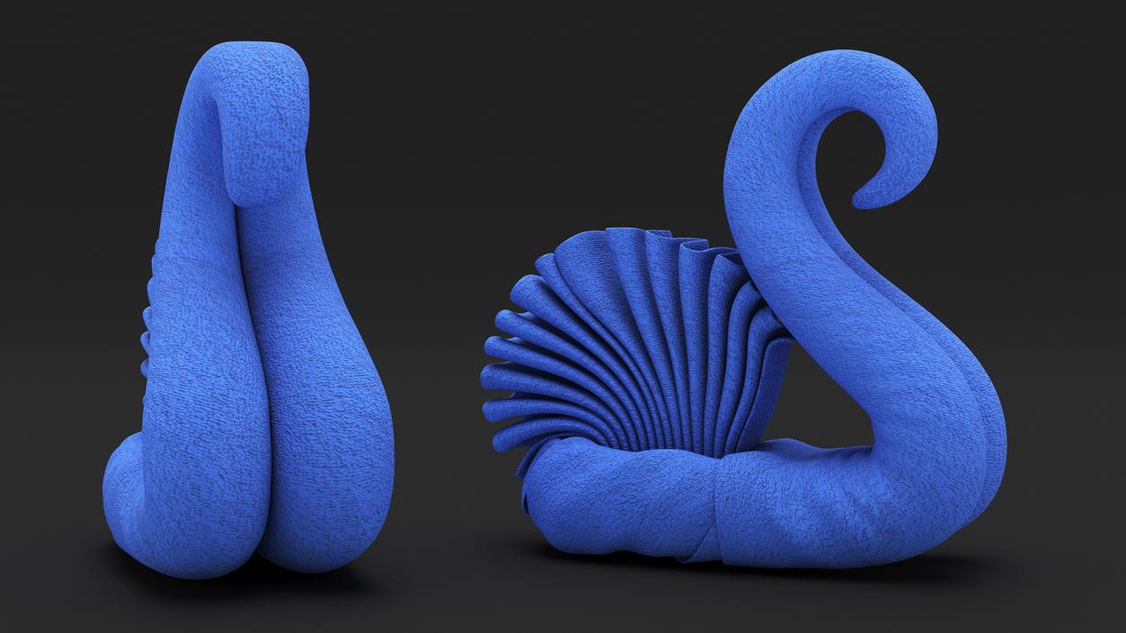 3D Designer Towel Swan Blue 2