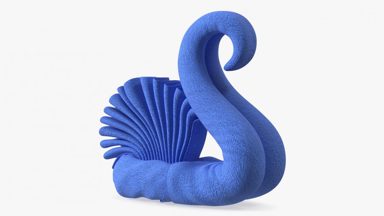 3D Designer Towel Swan Blue 2