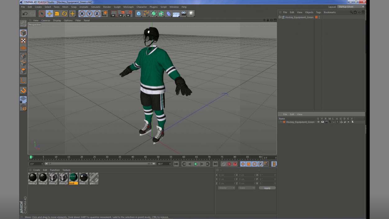 Hockey Equipment Green 2 3D model