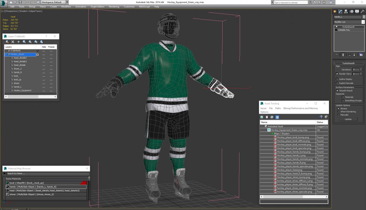 Hockey Equipment Green 2 3D model