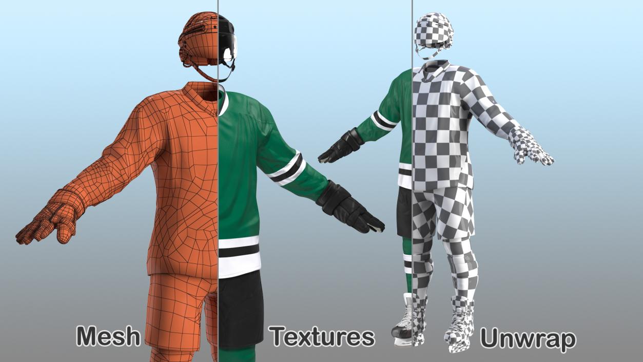 Hockey Equipment Green 2 3D model