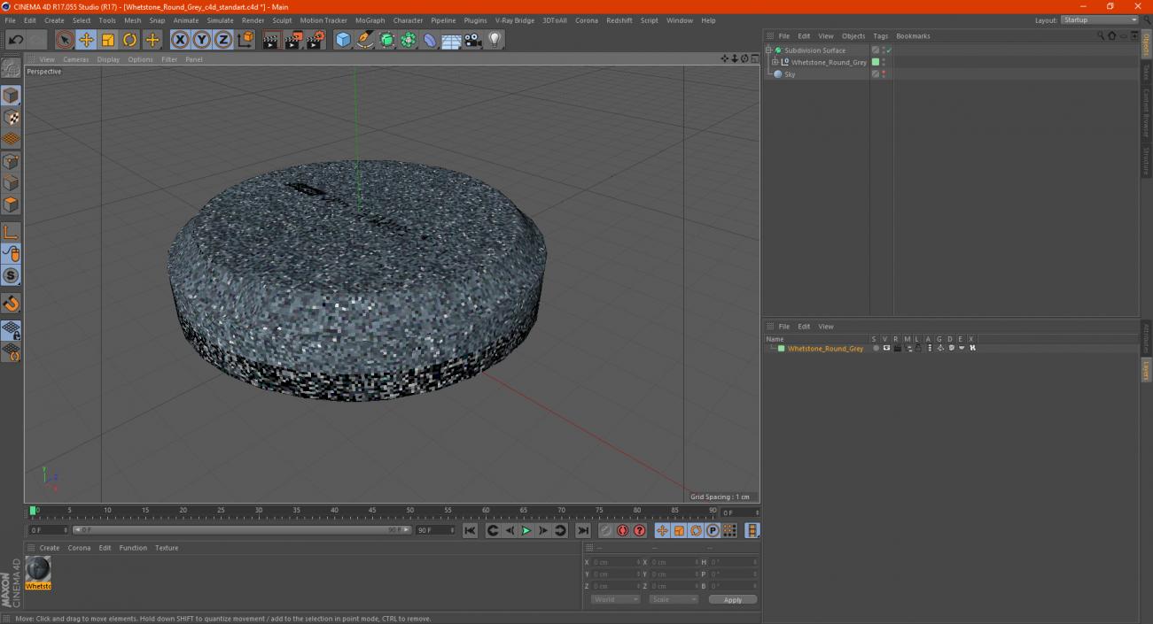 3D model Whetstone Round Grey